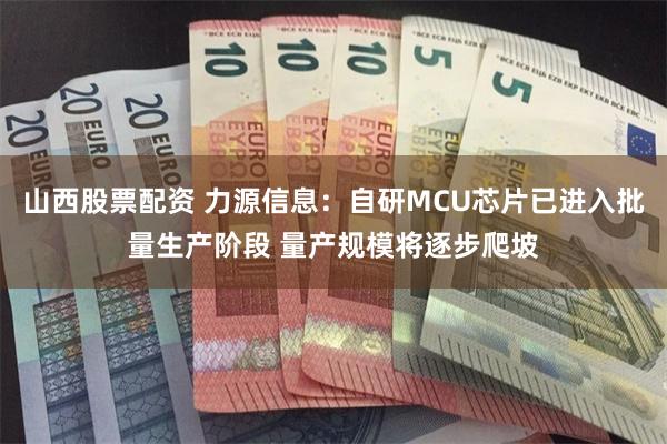 山西股票配资 力源信息：自研MCU芯片已进入批量生产阶段 量产规模将逐步爬坡